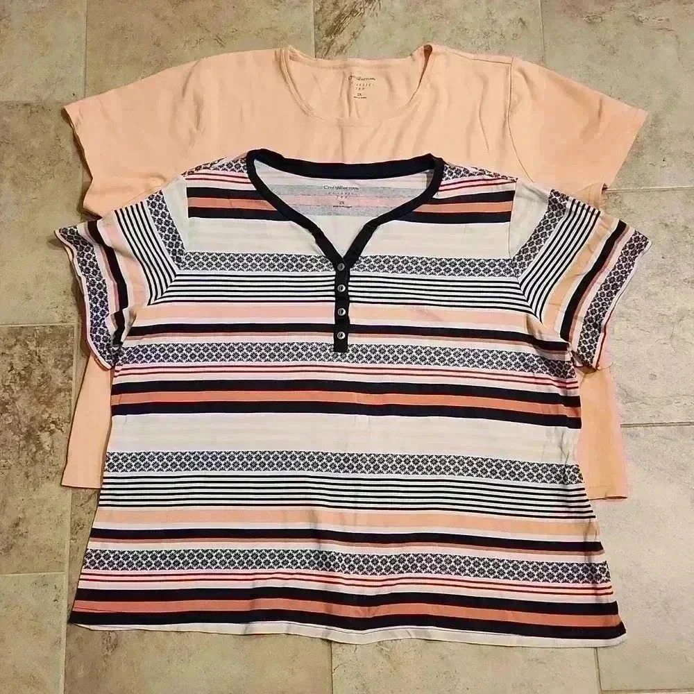 Croft and Barrow Short Sleeve Classic Tee Tops - Lot of 2